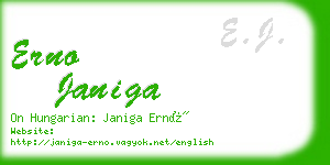 erno janiga business card